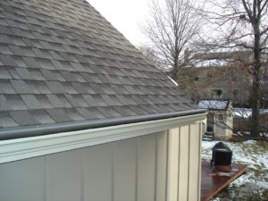 Close up of Gutter Cover Installed on Composition Roof