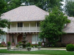 Tile Roof on Home In Ward Parkway, Kansas with Gutter Protection