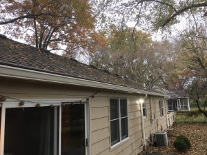 roofline view of gutter guard install in leawood
