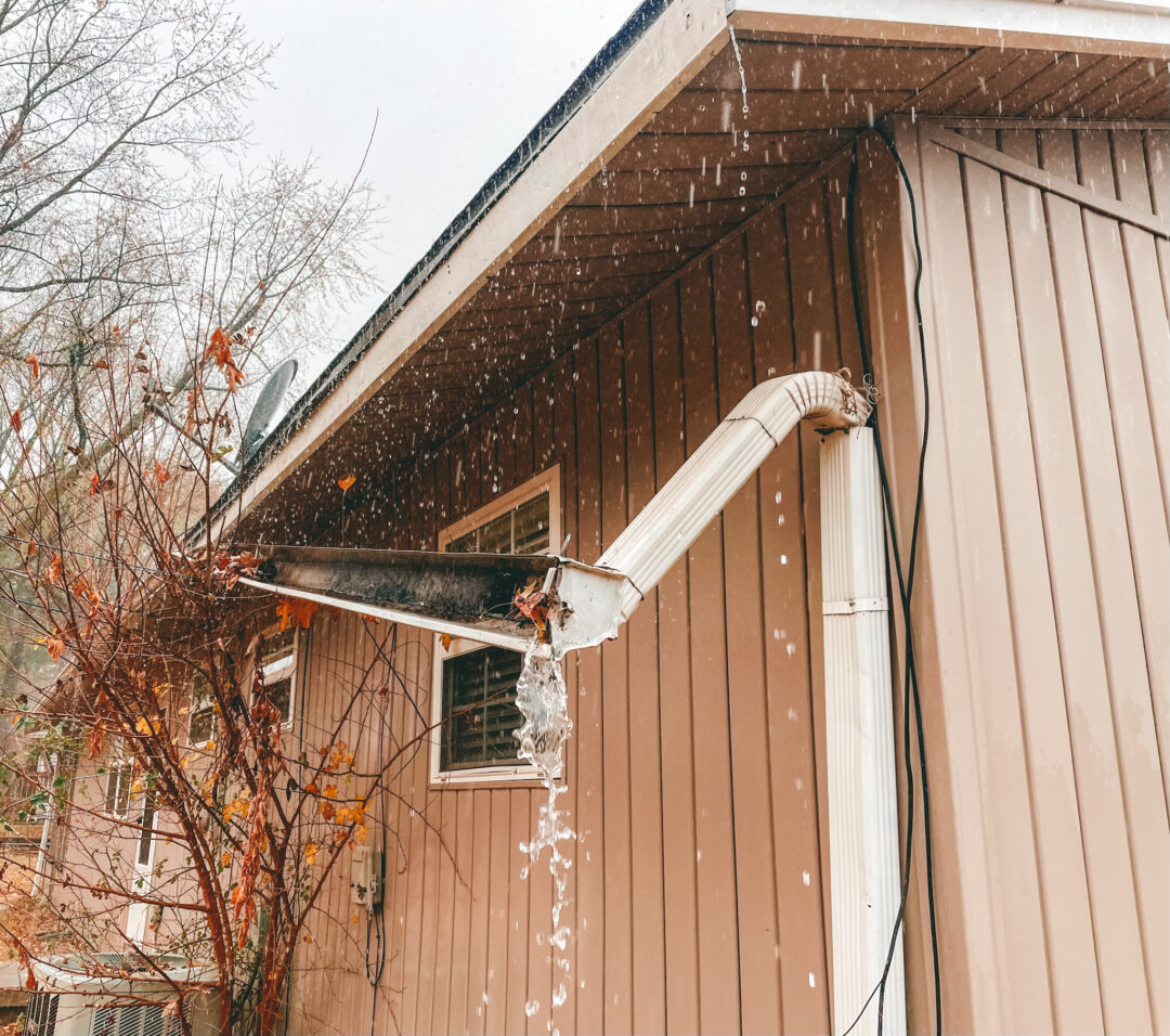 damage gutter by clogs- get our winter special for a solution